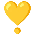 cuore giallo + punto esclamativo a cuore