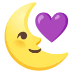 cuore viola + faccina ultimo quarto di luna