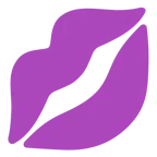 cuore viola + impronta della bocca