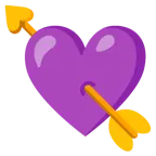 cuore viola + cuore con freccia
