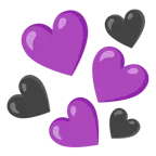 cuore viola + cuore nero