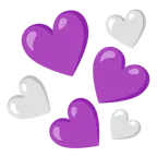 cuore viola + cuore bianco