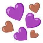 cuore viola + cuore marrone