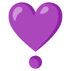 cuore viola + punto esclamativo a cuore