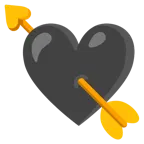 cuore nero + cuore con freccia