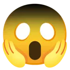 faccina terrorizzata + cuore nero