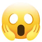 faccina terrorizzata + cuore bianco