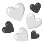 cuore bianco + cuore nero