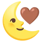 cuore marrone + faccina ultimo quarto di luna