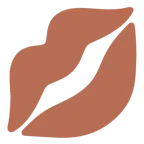 cuore marrone + impronta della bocca
