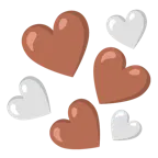 cuore marrone + cuore bianco