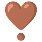 cuore marrone + punto esclamativo a cuore