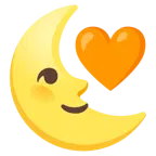 cuore arancione + faccina ultimo quarto di luna