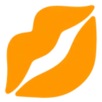 cuore arancione + impronta della bocca