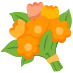 cuore arancione + mazzo di fiori