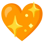 cuore arancione + cuore che luccica