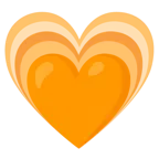 cuore arancione + cuore che cresce