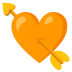 cuore arancione + cuore con freccia