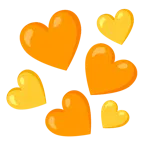 cuore arancione + cuore giallo
