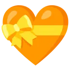 cuore arancione + cuore con fiocco