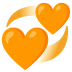 cuore arancione + cuori che girano