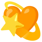 cuore arancione + stella con scia