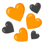 cuore arancione + cuore nero