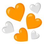 cuore arancione + cuore bianco