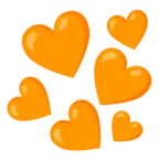 orange heart + orange heart
