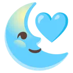 cuore azzurro + faccina ultimo quarto di luna