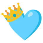 cuore azzurro + corona