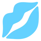 cuore azzurro + impronta della bocca