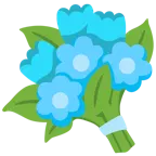cuore azzurro + mazzo di fiori