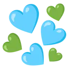 cuore azzurro + cuore verde