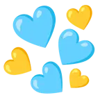 cuore azzurro + cuore giallo