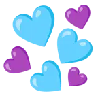 cuore azzurro + cuore viola