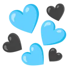 cuore azzurro + cuore nero