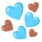 cuore azzurro + cuore marrone