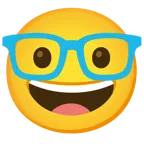 cuore azzurro + faccina nerd