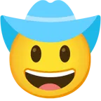 cuore azzurro + faccina con cappello da cowboy