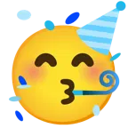 cuore azzurro + faccina che festeggia