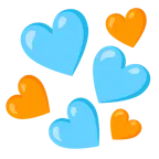 cuore azzurro + cuore arancione