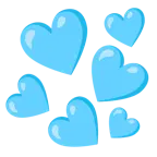 light blue heart + light blue heart