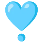 cuore azzurro + punto esclamativo a cuore