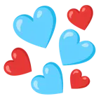 cuore azzurro + cuore rosso