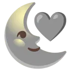 cuore grigio + faccina ultimo quarto di luna
