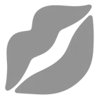 cuore grigio + impronta della bocca