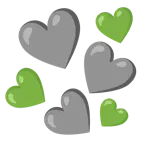cuore grigio + cuore verde