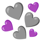 cuore grigio + cuore viola