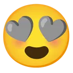 cuore grigio + faccina con sorriso e occhi a cuore